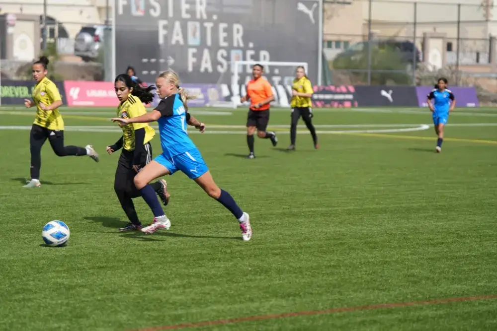 Girls Playing Football on a Sunny Field | Football Training for Beginners Near Me