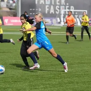 LaLiga Football Academy | A young girl playing football in Dubai Sports City